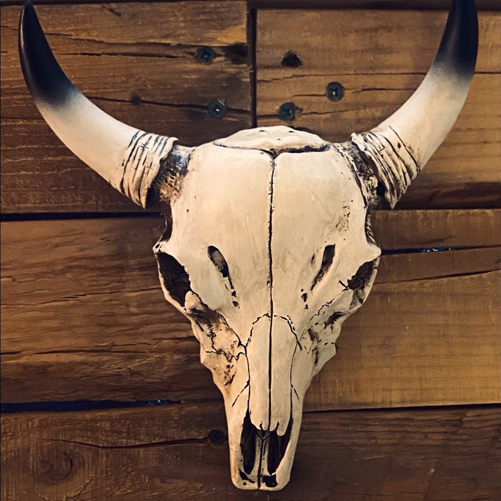 COPY - Wood Bull Skull Home Decor